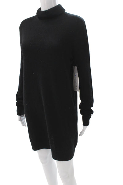 Equipment Femme Womens Black Cashmere Turtleneck Sweater Dress Size L