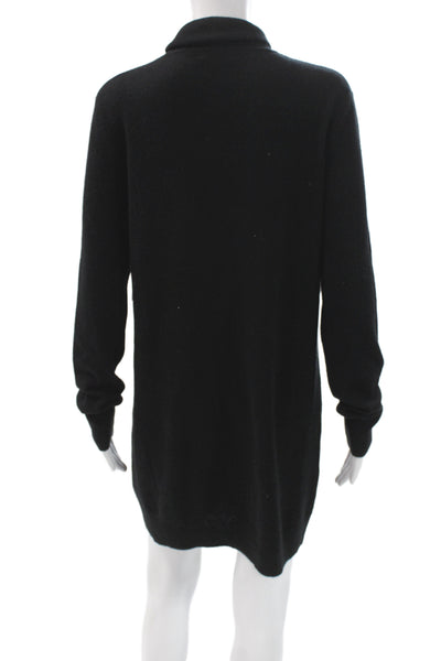 Equipment Femme Womens Black Cashmere Turtleneck Sweater Dress Size L