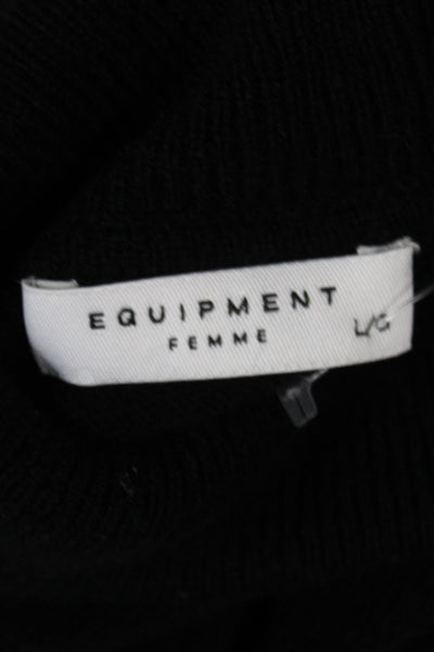 Equipment Femme Womens Black Cashmere Turtleneck Sweater Dress Size L