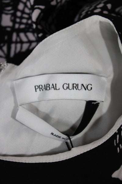 Prabal Gurung Womens Sheath Black Floral Mid Calf Dress Size 8