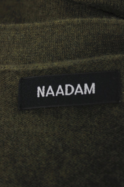 Naadam Unisex Cardigan 100% Cashmere Green V-Neck Button Long Sleeve Size S