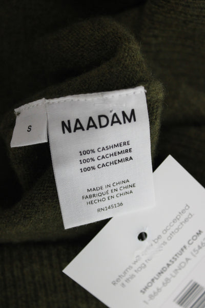 Naadam Unisex Cardigan 100% Cashmere Green V-Neck Button Long Sleeve Size S