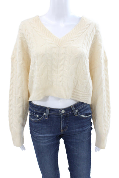 J Crew Unisex Beige Pullover Sweater V-Neck Long Sleeve Size S