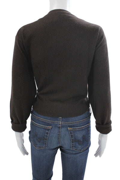 J Crew Unisex Brown V Neck 100% Cashmere Pullover Sweater Long Sleeve Size M