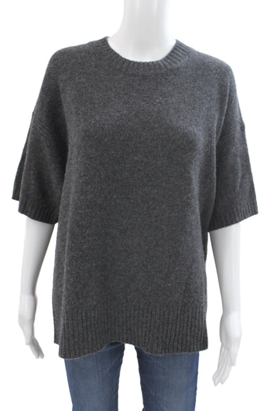 J Crew Unisex Dark Gray Lamb's Wool Crew Neck Pullover Sweater Size S