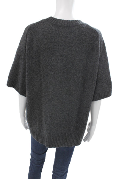 J Crew Unisex Dark Gray Lamb's Wool Crew Neck Pullover Sweater Size S