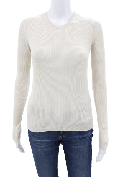 Enza Costa Unisex Beige Pullover Sweater Crew Neck Long Sleeve Size S