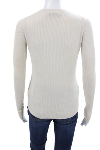 Enza Costa Unisex Beige Pullover Sweater Crew Neck Long Sleeve Size S
