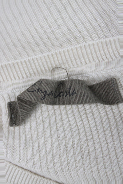 Enza Costa Unisex Beige Pullover Sweater Crew Neck Long Sleeve Size S