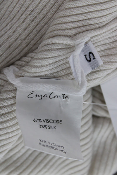 Enza Costa Unisex Beige Pullover Sweater Crew Neck Long Sleeve Size S