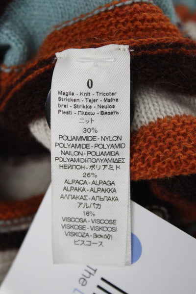 Forte_Forte Unisex Beige Striped V-Neck Cardigan Long Sleeve Size 0
