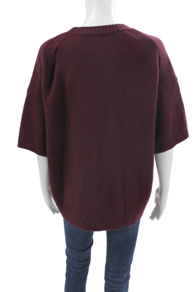 J Crew Unisex Purple Lambs Wool Pullover Sweater Size S