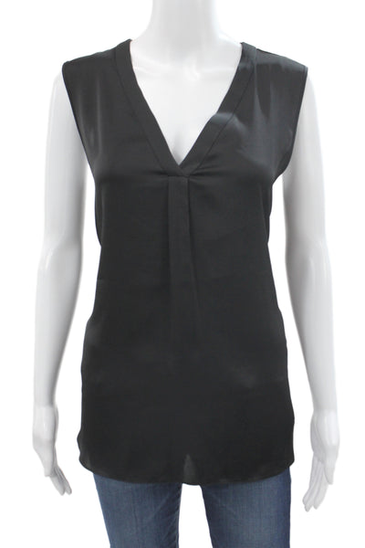 R Label Womens Black Sleeveless V-Neck Tunic Polyester Size L