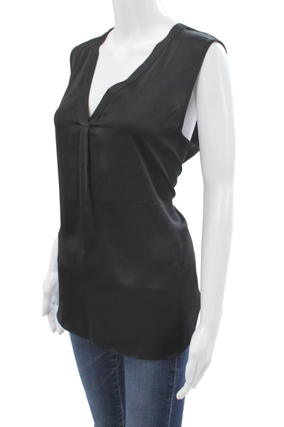 R Label Womens Black Sleeveless V-Neck Tunic Polyester Size L