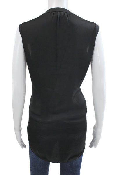 R Label Womens Black Sleeveless V-Neck Tunic Polyester Size L