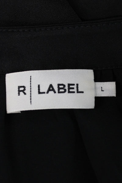 R Label Womens Black Sleeveless V-Neck Tunic Polyester Size L