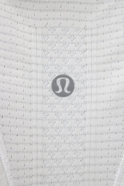 Lululemon Women White Nylon Square Neck Sleeveless Tank Size 10
