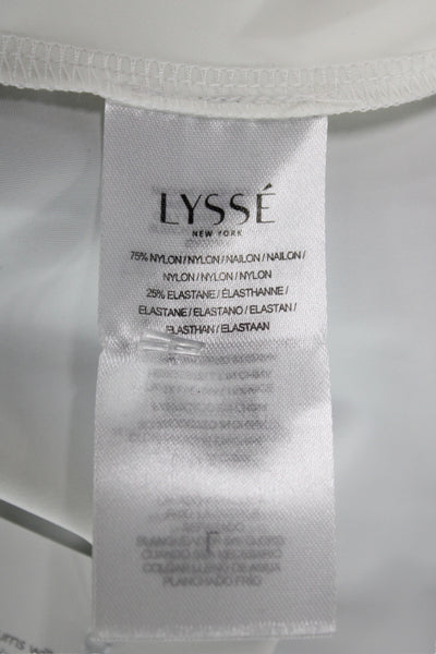 Lysse Womens Collared Long Sleeve Tunic Button Up White Size L