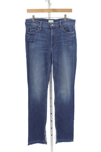 Mother Womens Skinny Straight High Rise Blue Denim Jeans Size 31