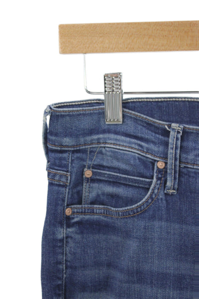 Mother Womens Skinny Straight High Rise Blue Denim Jeans Size 31