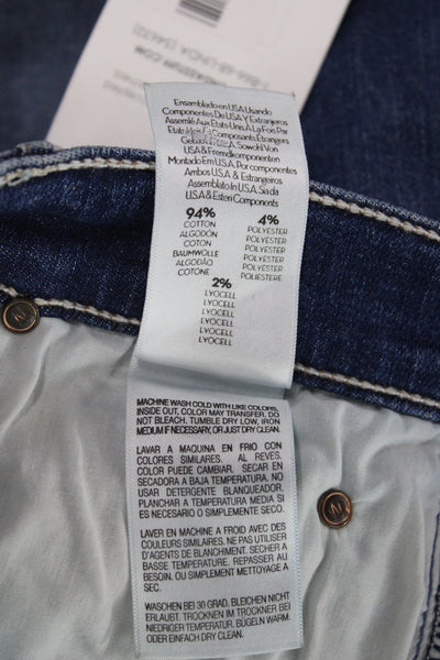 Mother Womens Skinny Straight High Rise Blue Denim Jeans Size 31