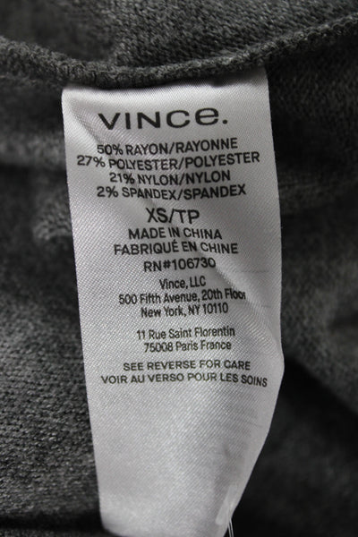 Vince Womens Gray Mockneck Long Sleeve Fit & Flare Sweater Dress Petite Size XS