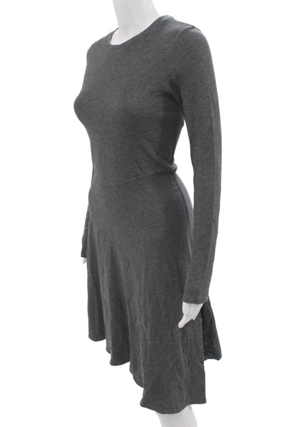 Vince Womens Gray Long Sleeve Sweater Dress Petite Size S