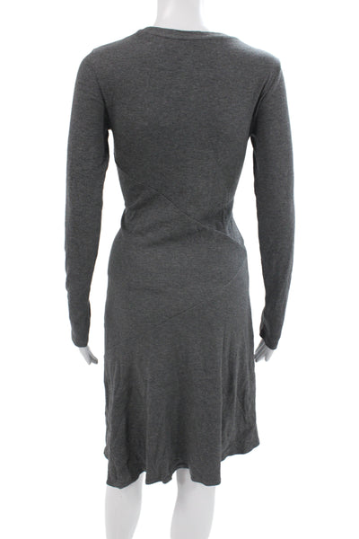 Vince Womens Gray Long Sleeve Sweater Dress Petite Size S