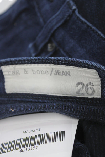 Rag & Bone Jean Women Skinny Ankle Dark Blue Denim Jeans Size 26