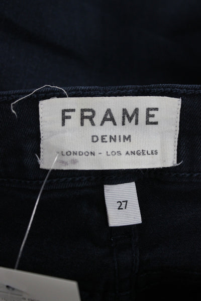Frame Denim Women Skinny Ankle Jeans Dark Blue Mid Rise Button Fly Size 27