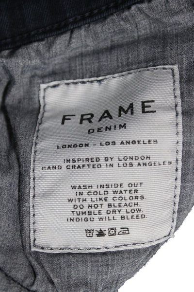 Frame Denim Women Skinny Ankle Jeans Dark Blue Mid Rise Button Fly Size 27