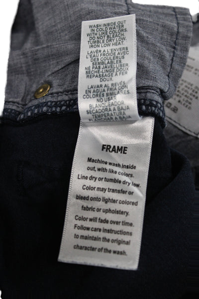 Frame Denim Women Skinny Ankle Jeans Dark Blue Mid Rise Button Fly Size 27