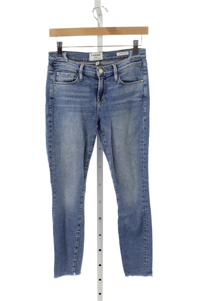 Frame Denim Women Skinny Ankle Cropped Jeans Blue Mid Rise Size 26