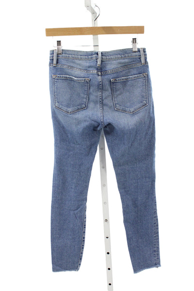Frame Denim Women Skinny Ankle Cropped Jeans Blue Mid Rise Size 26