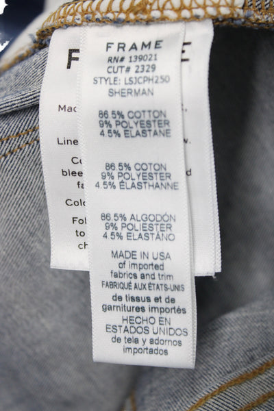 Frame Denim Women Dark Blue Skinny Ankle Jeans Mid Rise Button Size 27