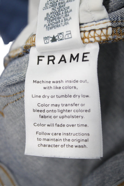 Frame Denim Women Dark Blue Skinny Ankle Jeans Mid Rise Button Size 27