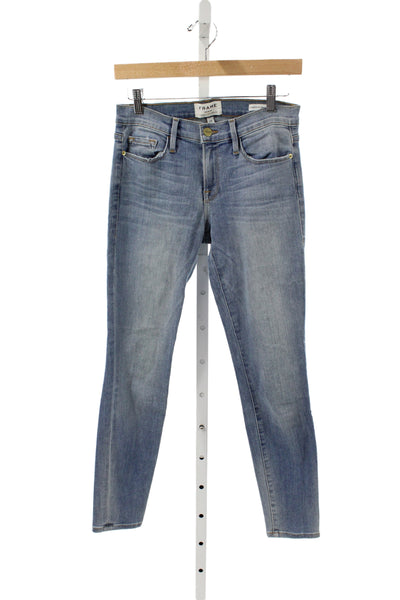 Frame Denim Womens Skinny Ankle Jeans Light Blue Size 26