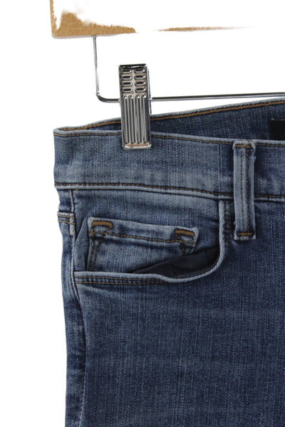 J Brand Women Skinny Capri Jeans Dark Blue Mid Rise Button Size 26