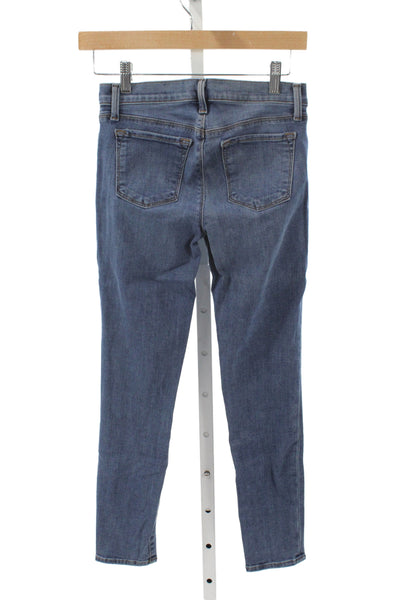 J Brand Women Skinny Capri Jeans Dark Blue Mid Rise Button Size 26