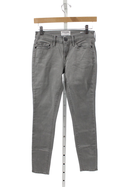 Frame Denim Womens Gray Skinny Ankle Jeans Mid Rise Size 26