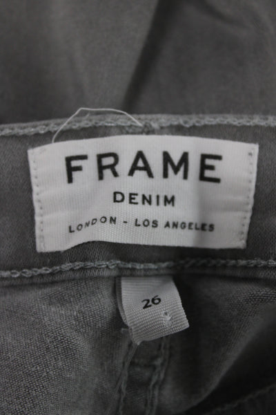 Frame Denim Womens Gray Skinny Ankle Jeans Mid Rise Size 26