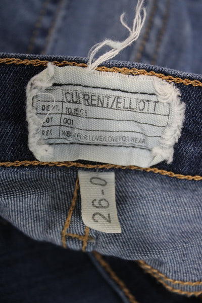 Current/Elliott Womens Skinny Jeans Blue Mid Rise Size 26