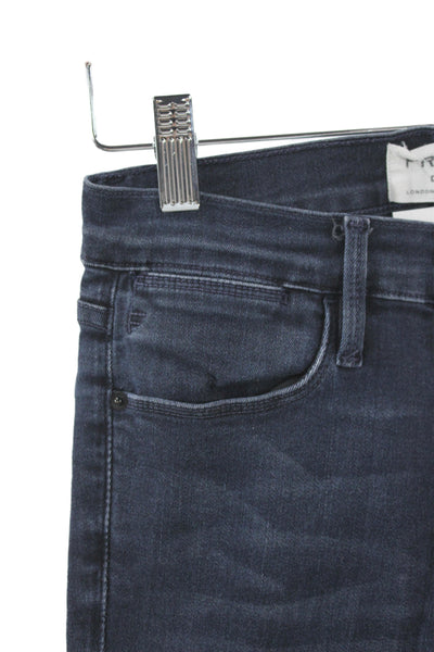Frame Denim Womens Skinny Ankle Jeans Dark Blue High Rise Size 25