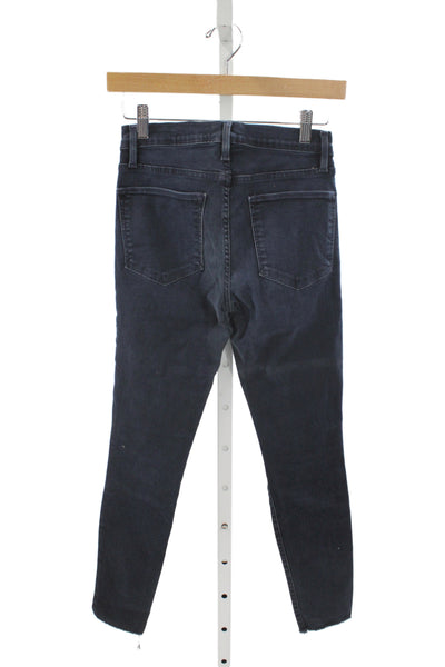 Frame Denim Womens Skinny Ankle Jeans Dark Blue High Rise Size 25