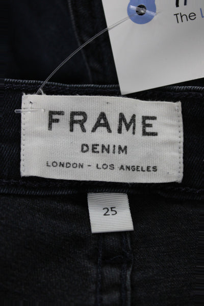 Frame Denim Womens Skinny Ankle Jeans Dark Blue High Rise Size 25