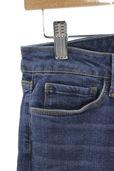 L Agence Womens Cropped Skinny Dark Blue Low Rise Jeans Size 28