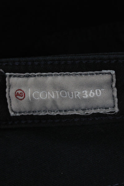 AG Adriano Goldschmied Women Ankle Skinny Jeans Black Mid Rise Button Size 27