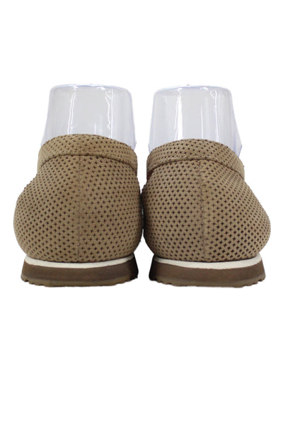 Gentle Souls Womens Suede Cut Out Slide On Flats Beige Size 9