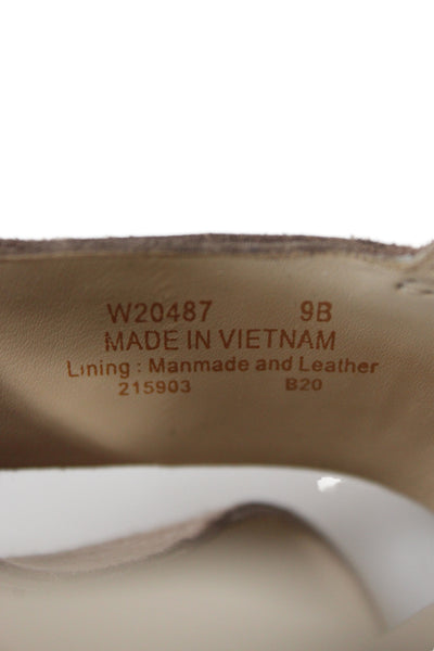 Cole Haan Womens Suede Wedge Slingbacks Sandals Beige Size 9 B