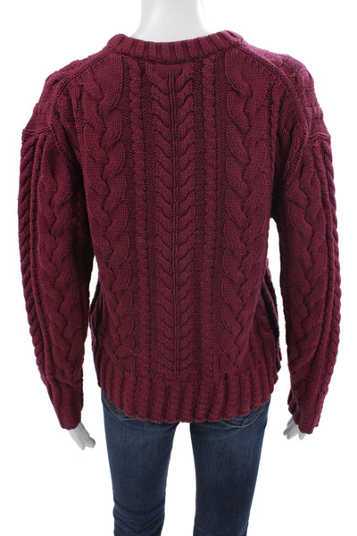 J Crew Women Purple Cotton Crew Neck Pullover Sweater Long Sleeve Size S